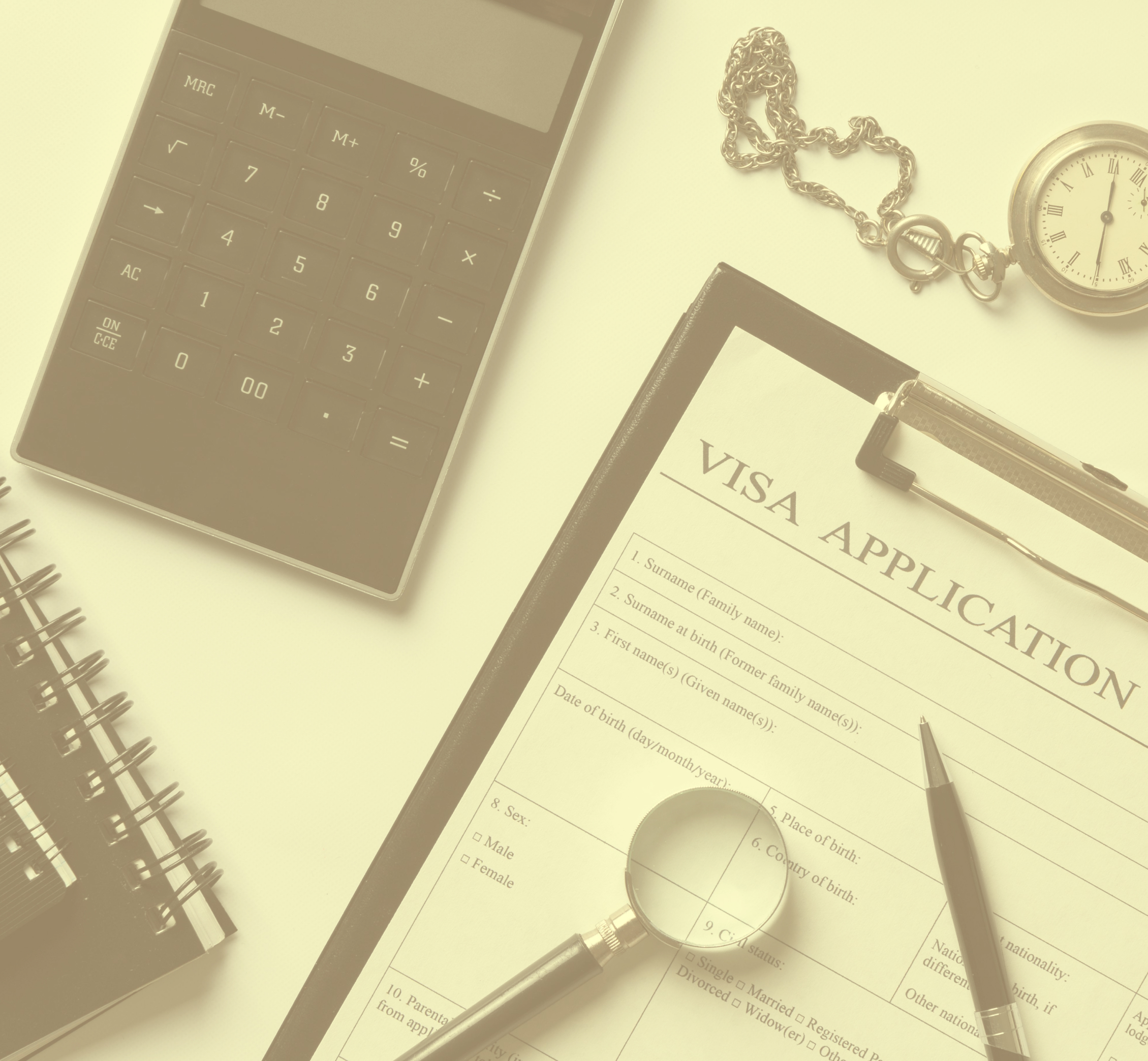 top-view-visa-application-arrangement